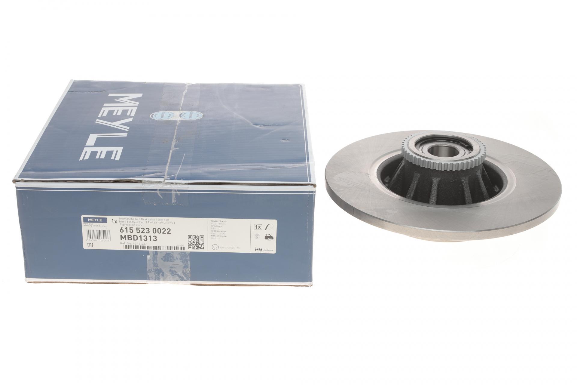 Диск гальмівний задній Meyle Renault Trafic 01- з підшипником 280х12 мм (615 523 0022 MEYLE)