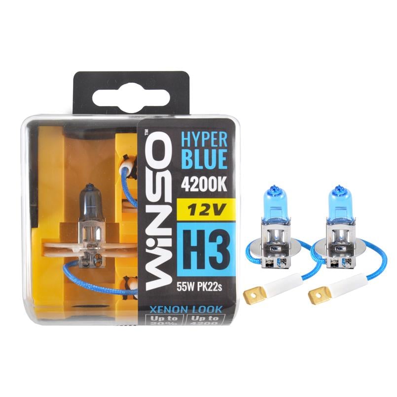 Галогенная лампа Winso Set Hyper Blue H3 12 В 55 Вт PK22s 4200K 2 шт. (712350)