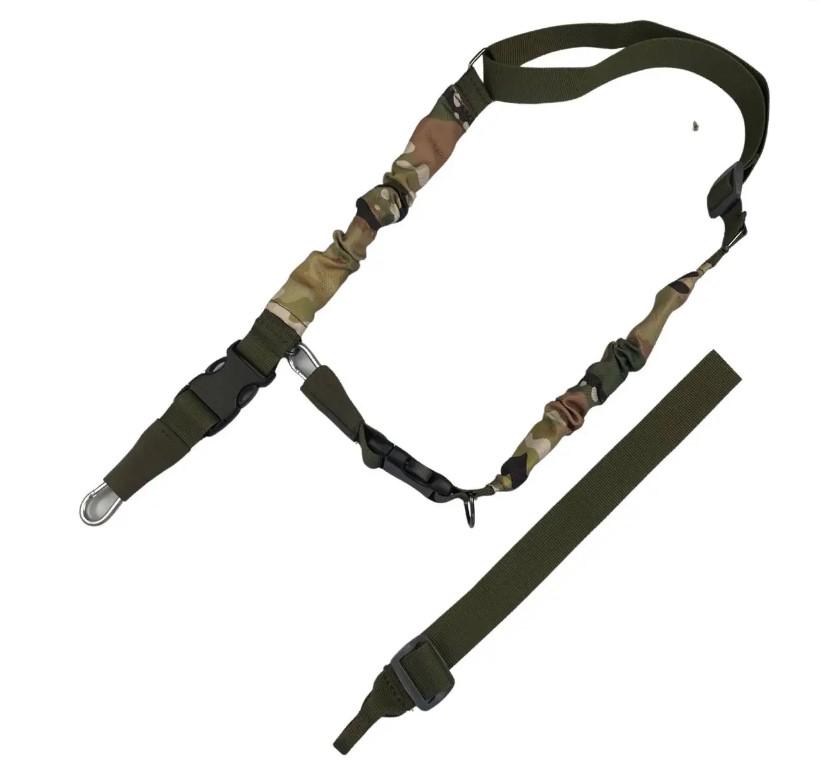 Ремень оружейный одно-двухточечный универсальный с дополнительным креплением на приклад Мультикам - фото 4