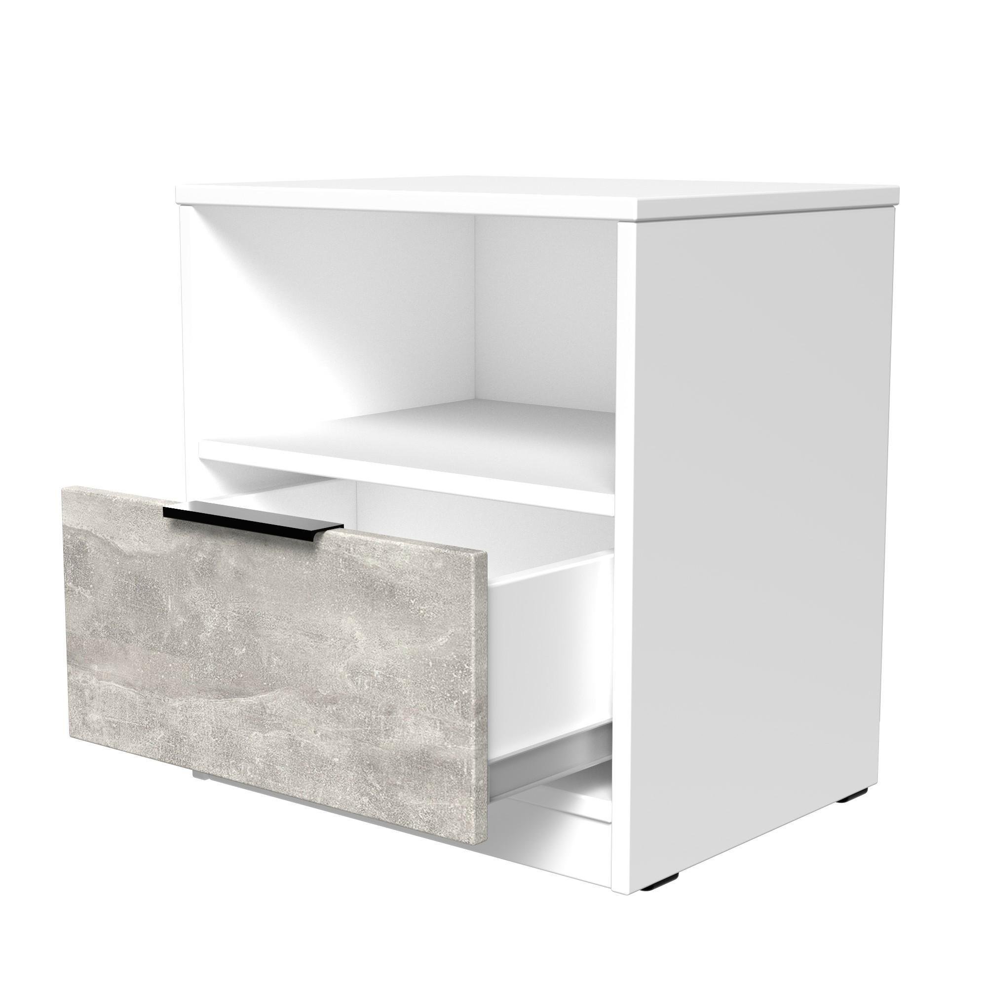 Тумба прикроватная ТП4 SENAM 490х450х350 мм корпус ДСП Белый фасад ДСП Ателье Светлый - фото 4 Тумба прикроватная ТП4 SENAM 490х450х350 мм корпус ДСП Белый фасад ДСП Ателье Светлый - фото 4