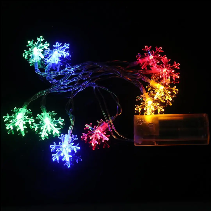Гірлянда світлодіодна Сніжинки 3 м на батарейках (2392547495) - фото 3