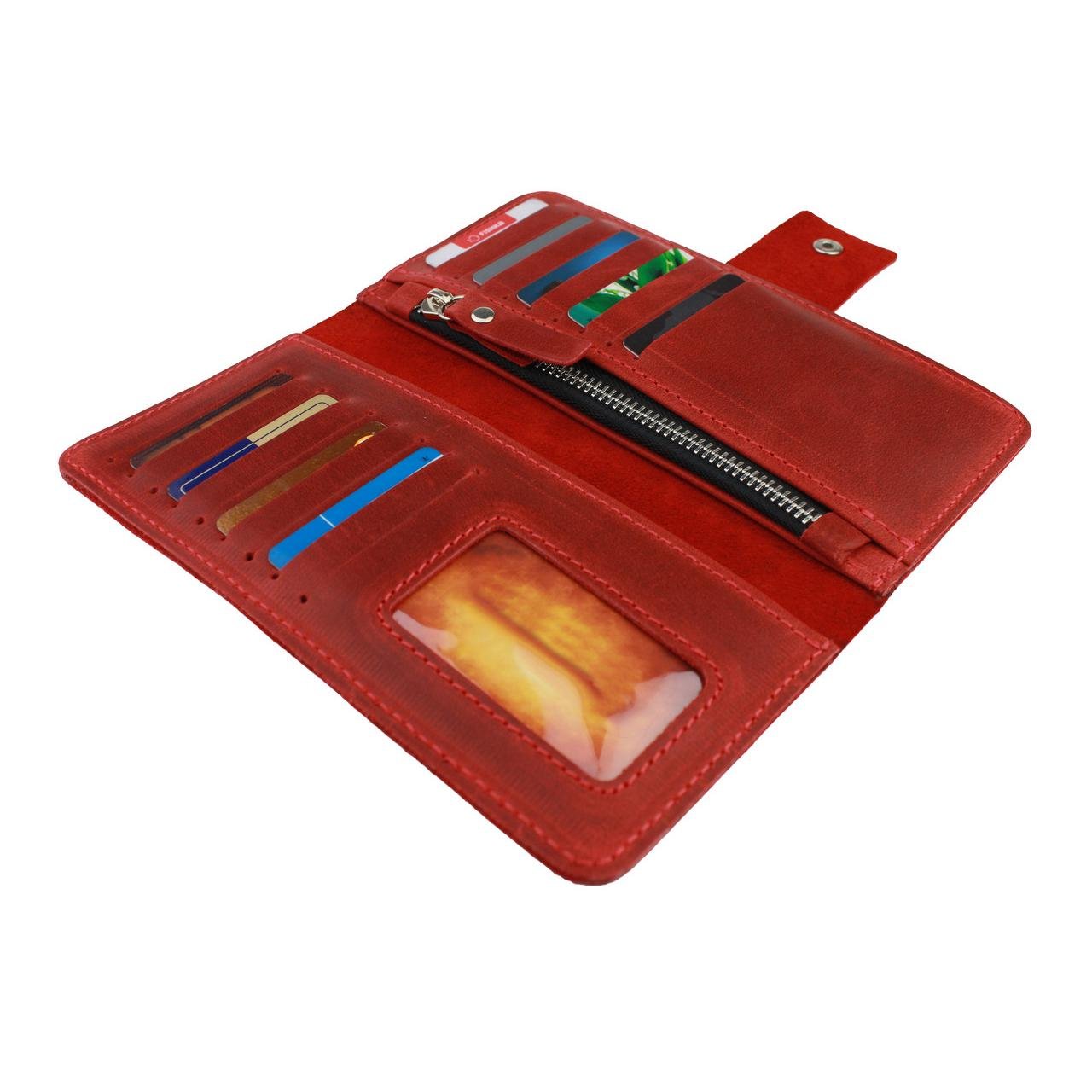 Гаманець FREESKIN шкіряний 19х9,5х1 см Червоний - фото 3 Гаманець FREESKIN шкіряний 19х9,5х1 см Червоний - фото 3