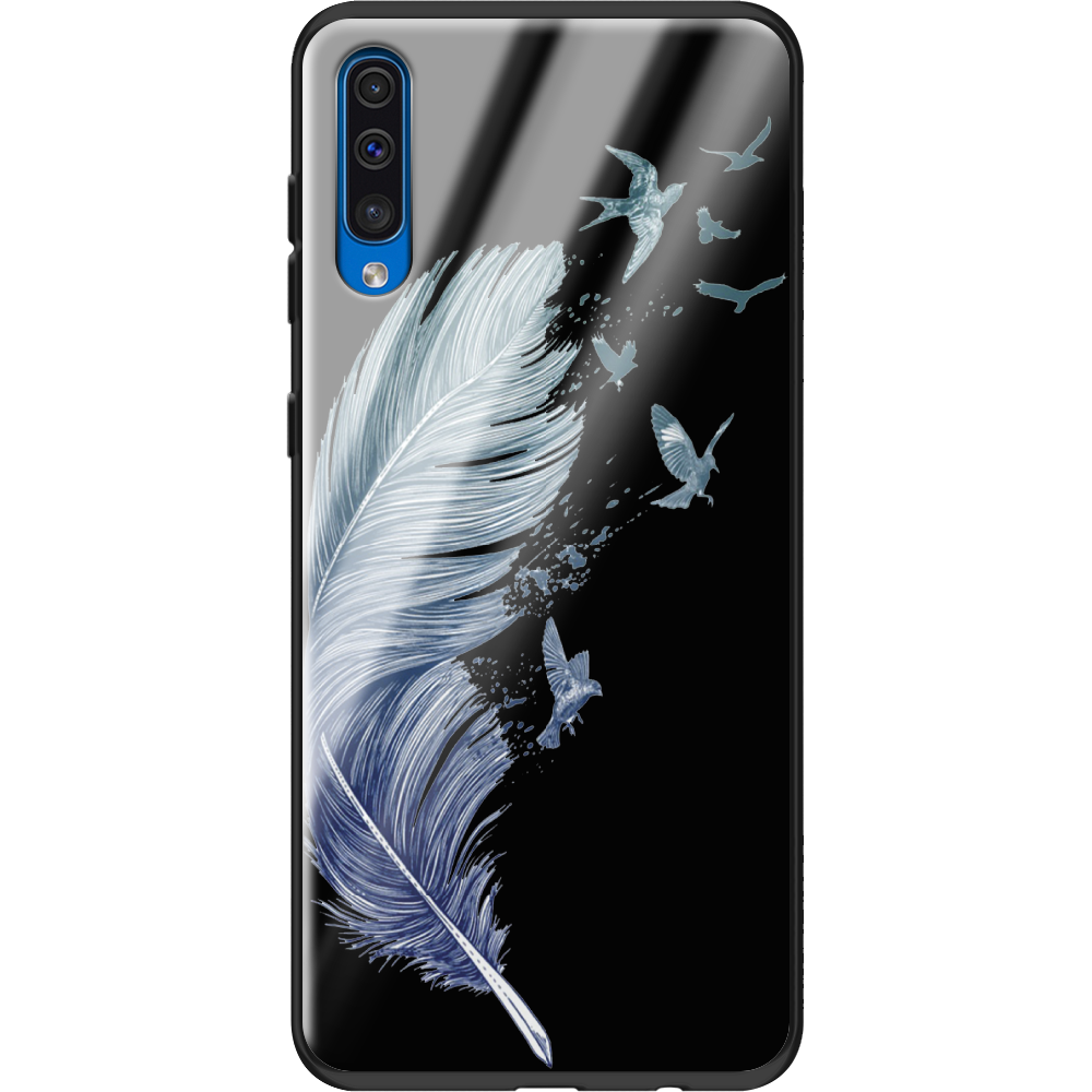 Чехол Boxface Samsung A505 Galaxy A50 Feather Черный силикон со стеклом (36417-cc38-37739)