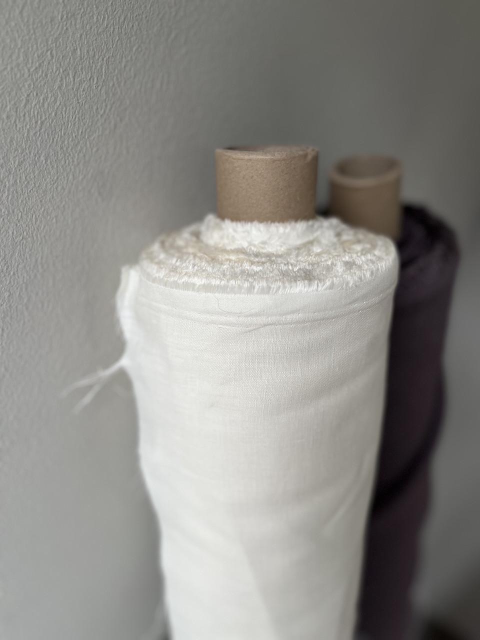 Ткань рубашечная LINEN PLUS льняная 143 см 1403 Молочный - фото 3