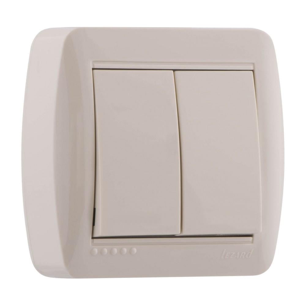 Выключатель Lezard Demet 2-клавишный Кремовый (7110300101)