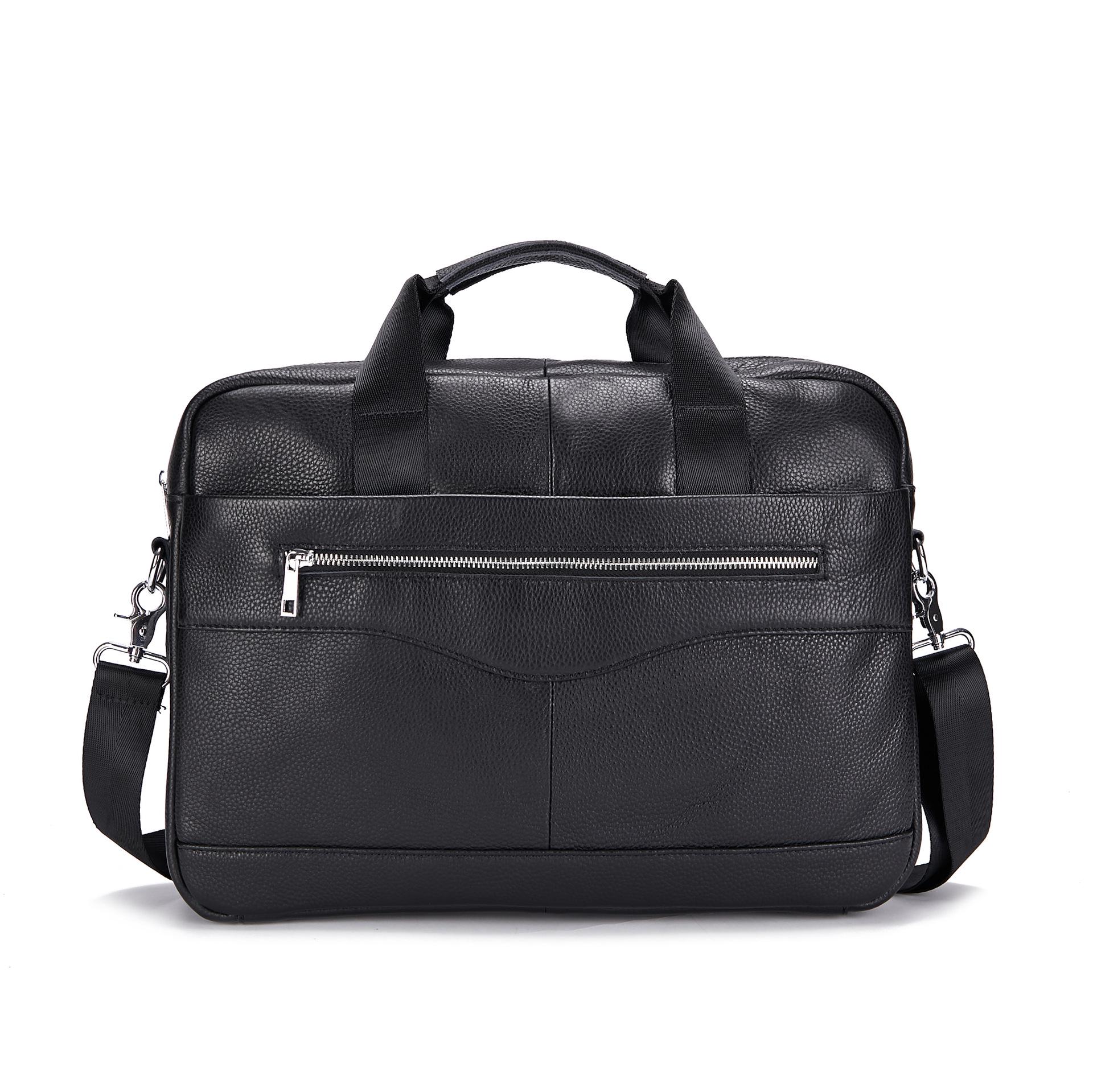 Портфель мужской для документов Qvant из натуральной кожи Черный (9029)