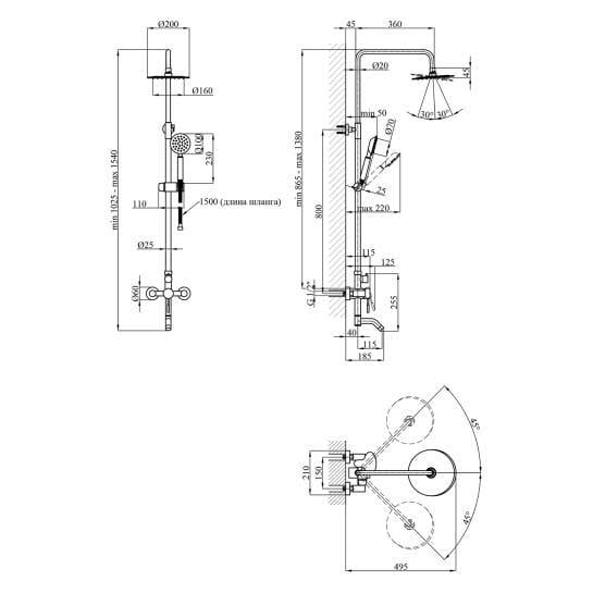 Душевая система Kroner KRP Edelstahl Klassisch ESG063 из нержавеющей стали (SVR-CV022977) - фото 12 Душевая система Kroner KRP Edelstahl Klassisch ESG063 из нержавеющей стали (SVR-CV022977) - фото 12