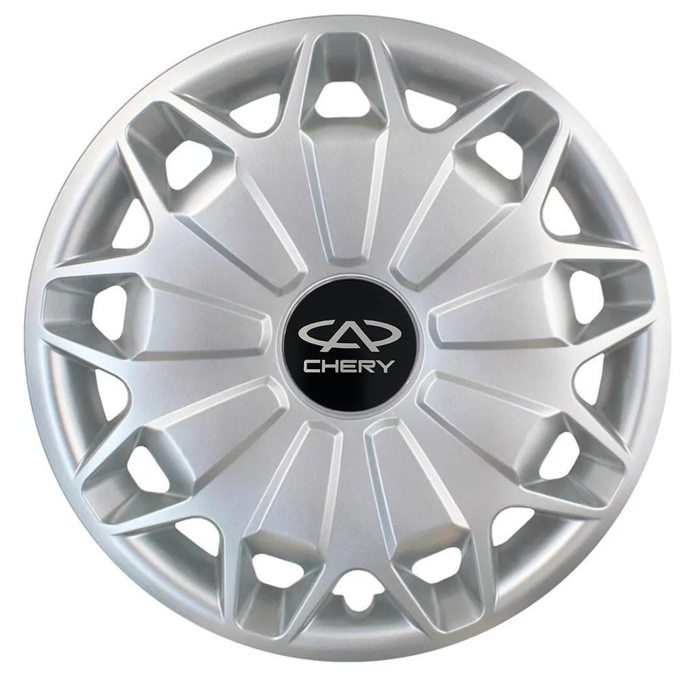 Колпаки SJS 338 с логотипом Chery R15 4 шт. Серебряный (2654558842)