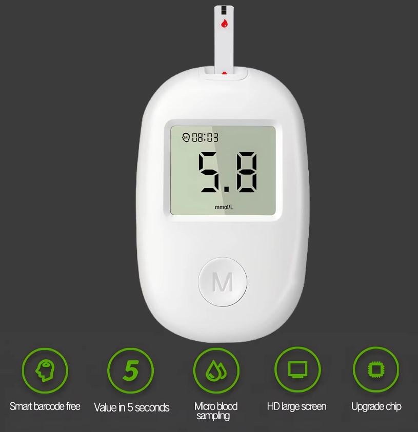 Глюкометр для контроля уровня сахара в крови G-171 с подсветкой Белый (2104618670) - фото 11 Глюкометр для контроля уровня сахара в крови G-171 с подсветкой Белый (2104618670) - фото 11