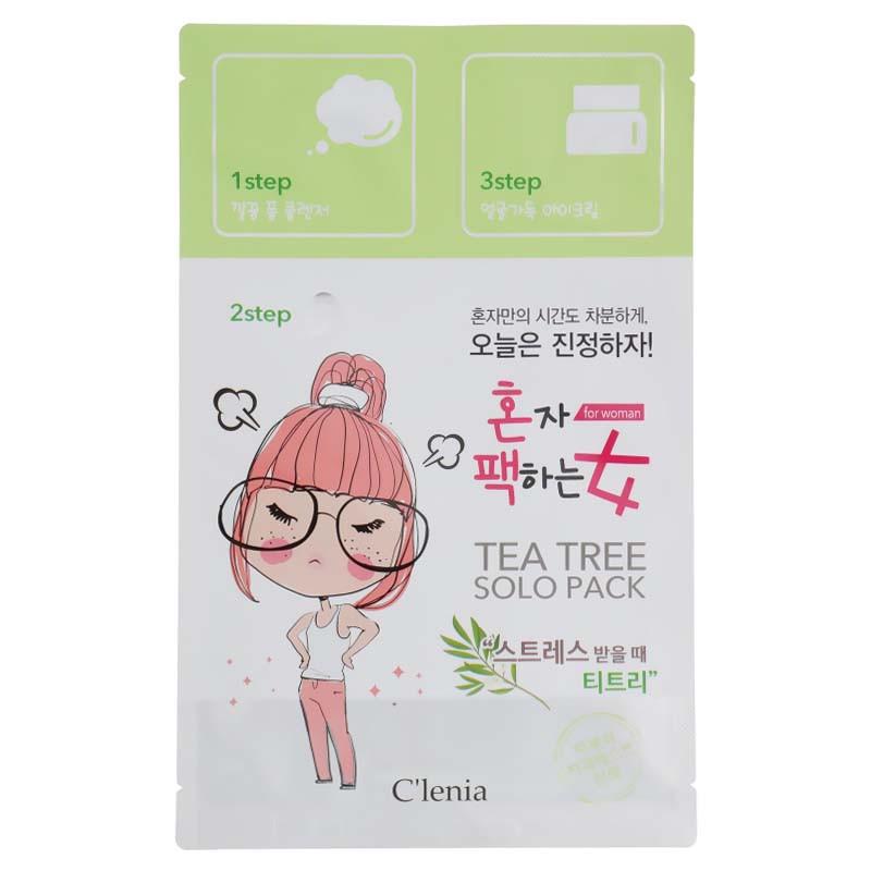 Маска для лица Clenia Solo Pack Woman Tea Tree 3 Step Mask Зеленый чай 1,5/25/1,5мл (1086627388)