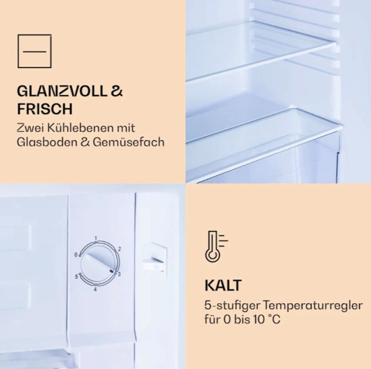 Холодильник однокамерный KLARSTEIN CoolArt с верхней морозильной камерой для кухни и дачи 79 л (27085123) - фото 4 Холодильник однокамерный KLARSTEIN CoolArt с верхней морозильной камерой для кухни и дачи 79 л (27085123) - фото 4