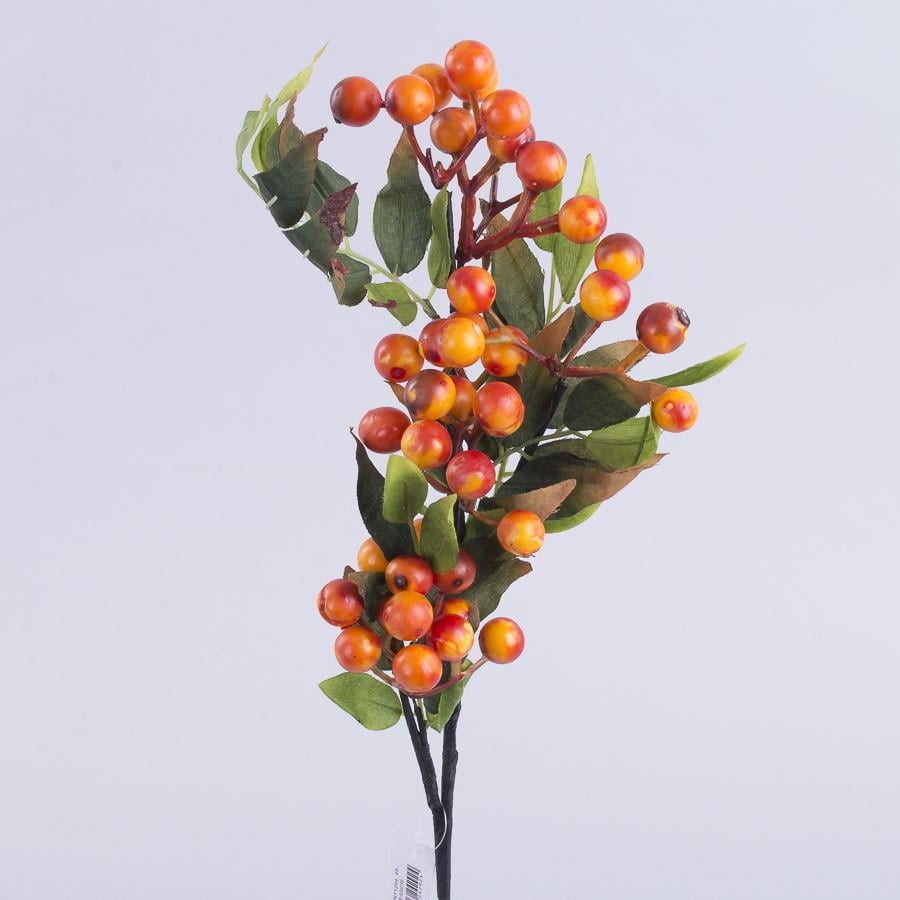 Ветка с ягодами крупного глода Оранжевый (3792-4)