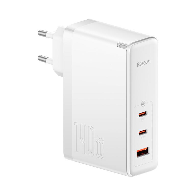 Адаптер сетевой BASEUS Type-C to Typc-C cable Gan5 Pro fast charger 1USB/2Type-C PD/QC 140 W 5 A White (CCGP100202) - фото 3