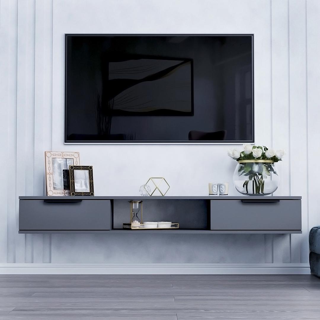 Тумба ТВ DiPortes Токио навесная Т-104 150/20/30 см Антрацит (01397)