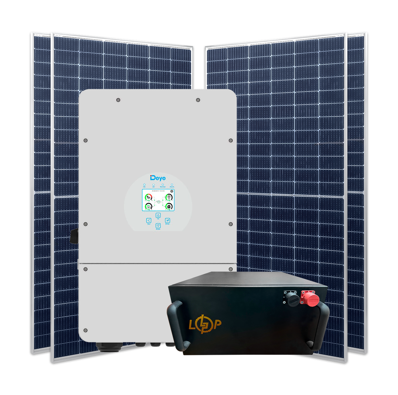 Станция гибридная 10 кВт 1ф. с LiFePO4 на 11,8 кВт двусторонние панели (2479152764)