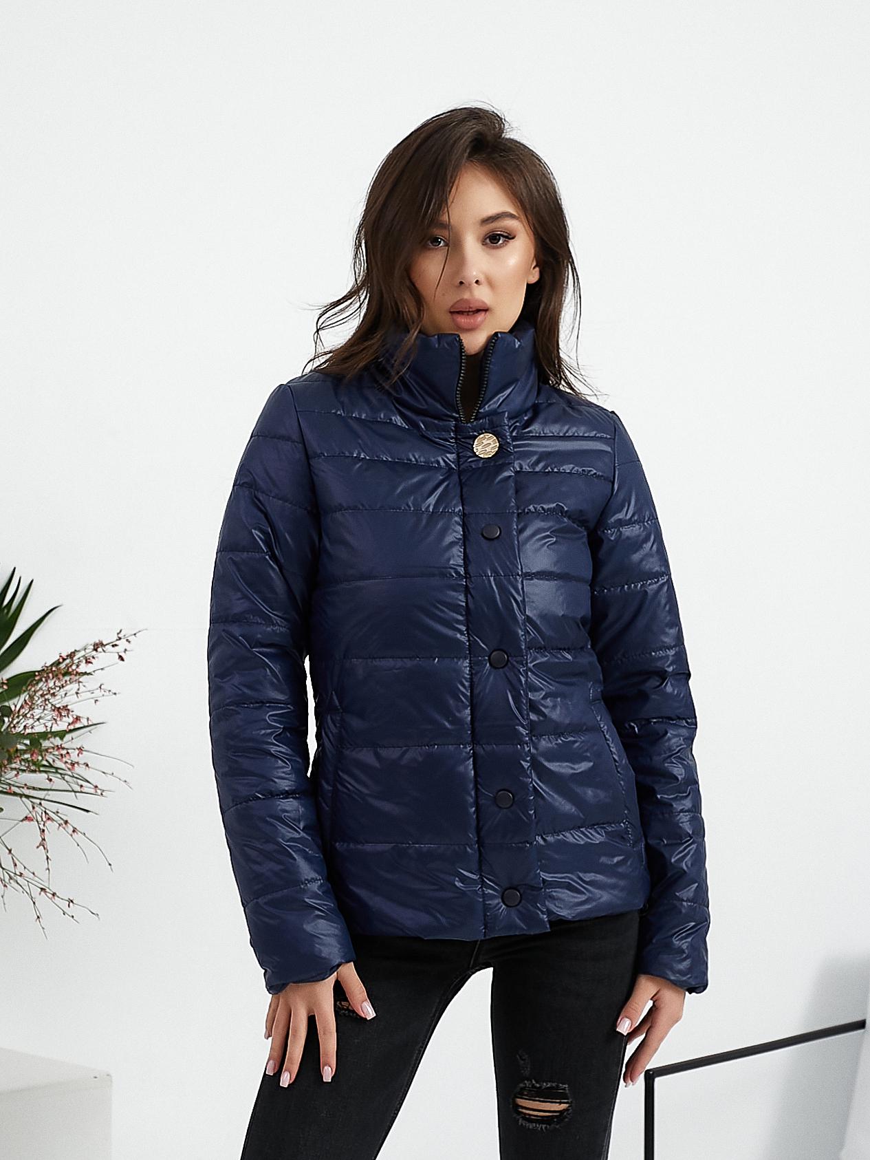 Куртка демисезонная Khan тонкая короткая р. 42 Синий (Kh211)