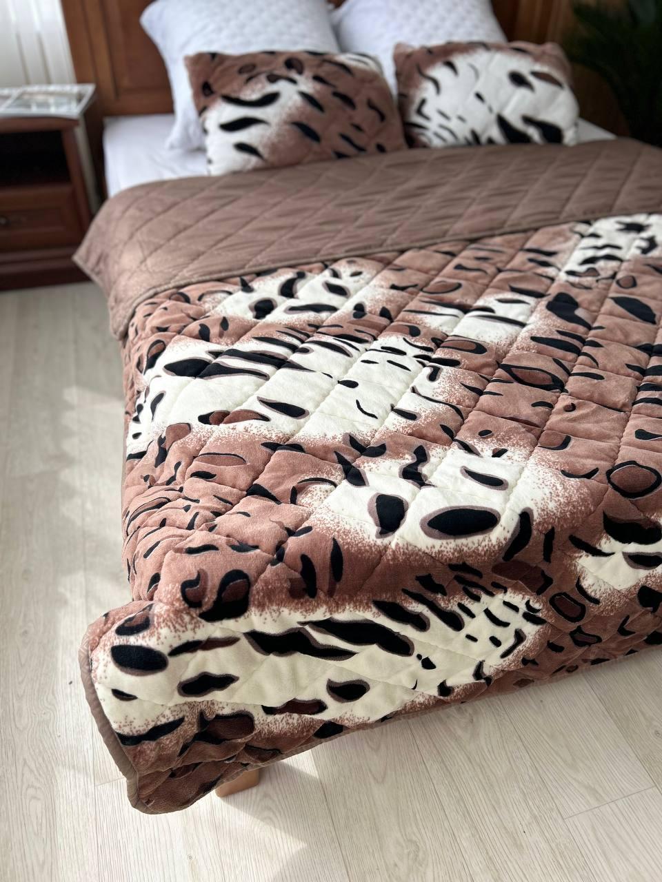 Покрывало стеганое 220х240 см Коричневый (Д-Мpled+poduska005-01) - фото 3