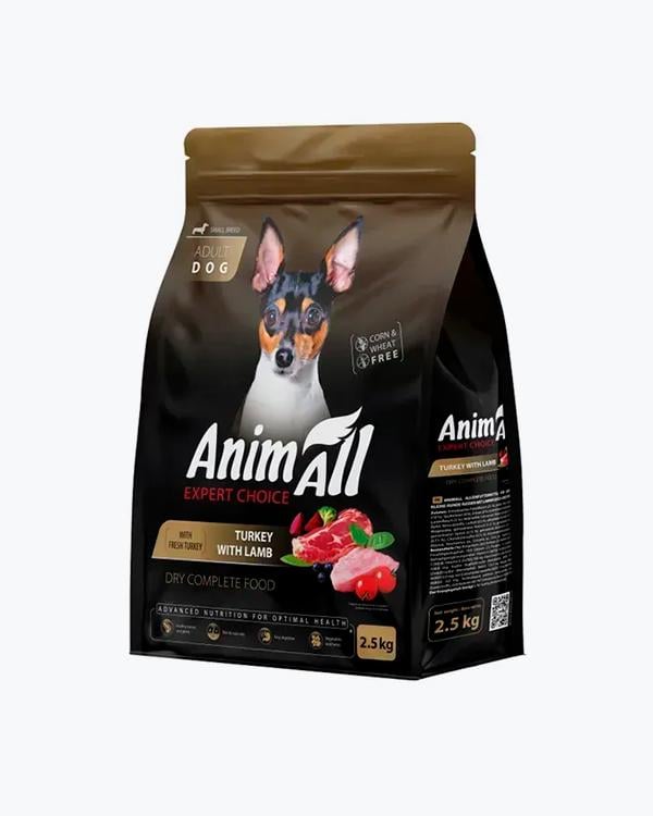 Корм сухой Animall для взрослых собак малых пород с индейкой и ягненком 2,5 кг (34411970)