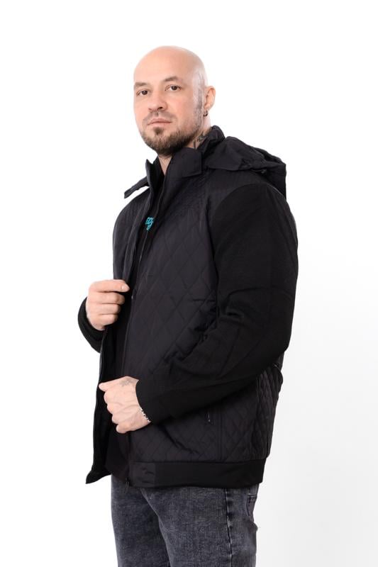 Куртка демісезонна чоловіча з відстібним капюшоном та кишенями Носи Своє L Чорний (14282) - фото 3 Куртка демісезонна чоловіча з відстібним капюшоном та кишенями Носи Своє L Чорний (14282) - фото 3