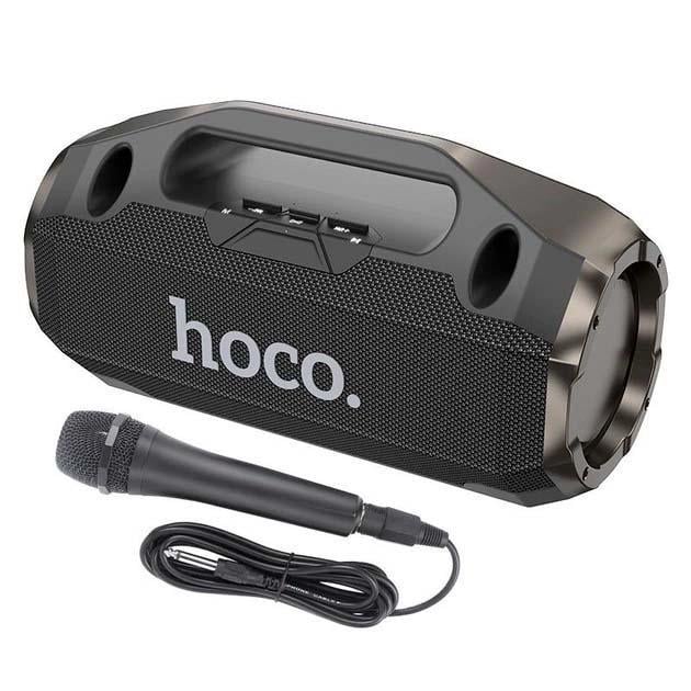 Колонка беспроводная Hoco HA3 Drum Bluetooth 5.0 AUX/USB/TF с микрофоном 50 W 5 часов работы Черный - фото 1