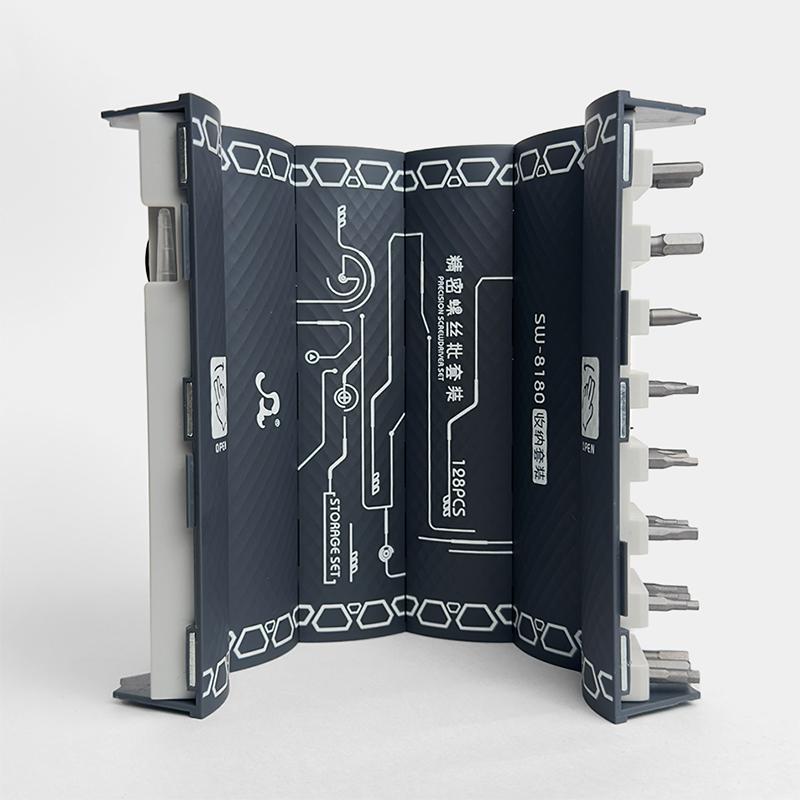 Набор магнитных отверток 128в1 для точных работ с битами из стали S2 Roll-up хранения Gray (110299) - фото 11 Набор магнитных отверток 128в1 для точных работ с битами из стали S2 Roll-up хранения Gray (110299) - фото 11