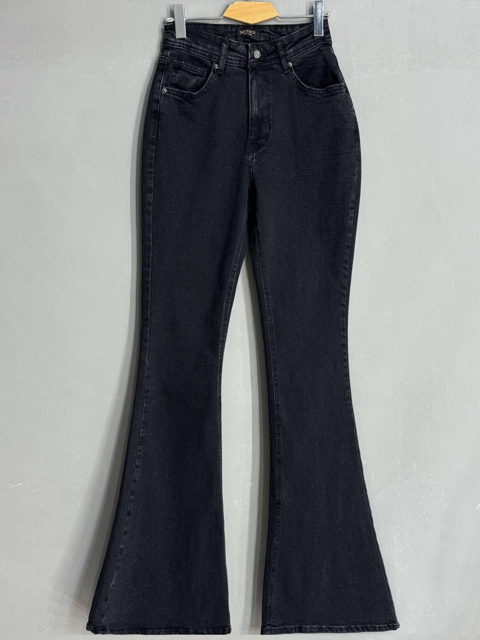 Джинсы женские Sherocco 7032 клеш от колена высокая посадка стрейчевые р. 31 Черный (5272)