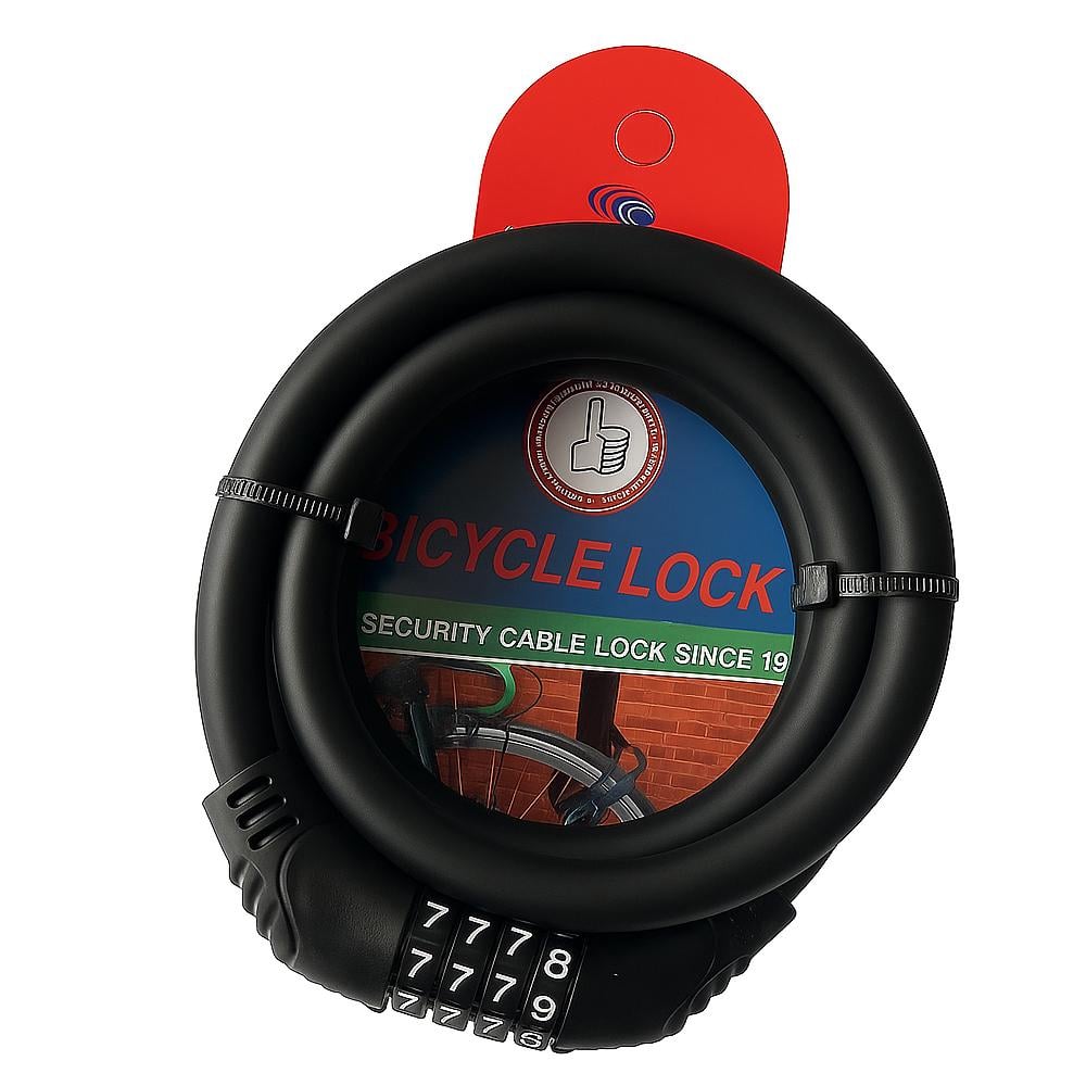 Замок велосипедний Kihuu Lock 2809 тросовий кодовий 1,2x100 см Чорний (29703755)