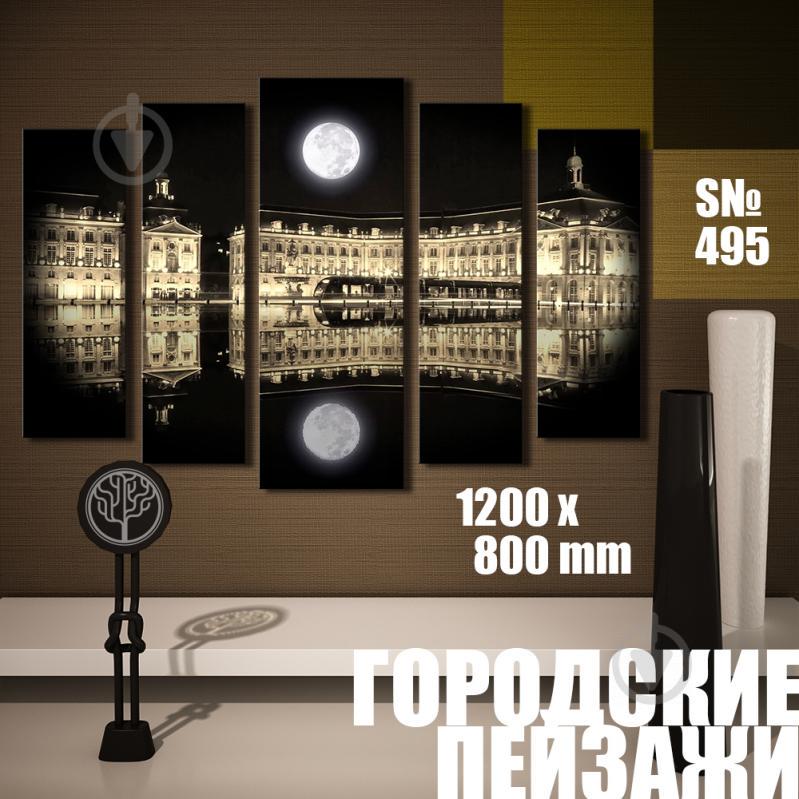 Модульная картина Декор Карпаты городские пейзажи луна над Темзой 120х80см (s495)