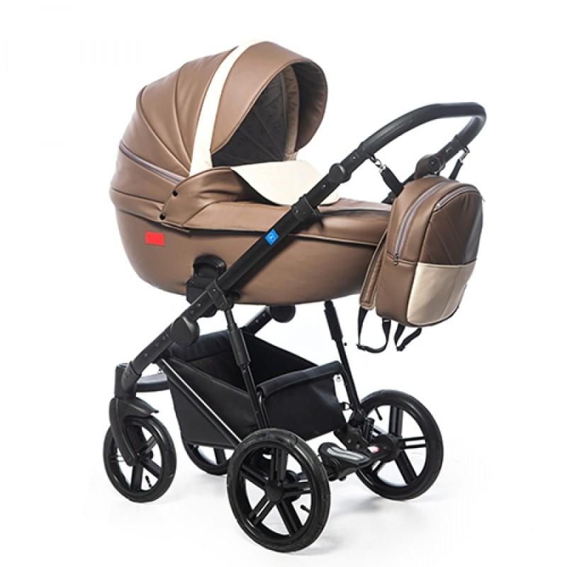 Коляска Broco Avenue универсальная 3в1 с дождевиком сумкой и чехлом на ножки Коричневый/Бежевый