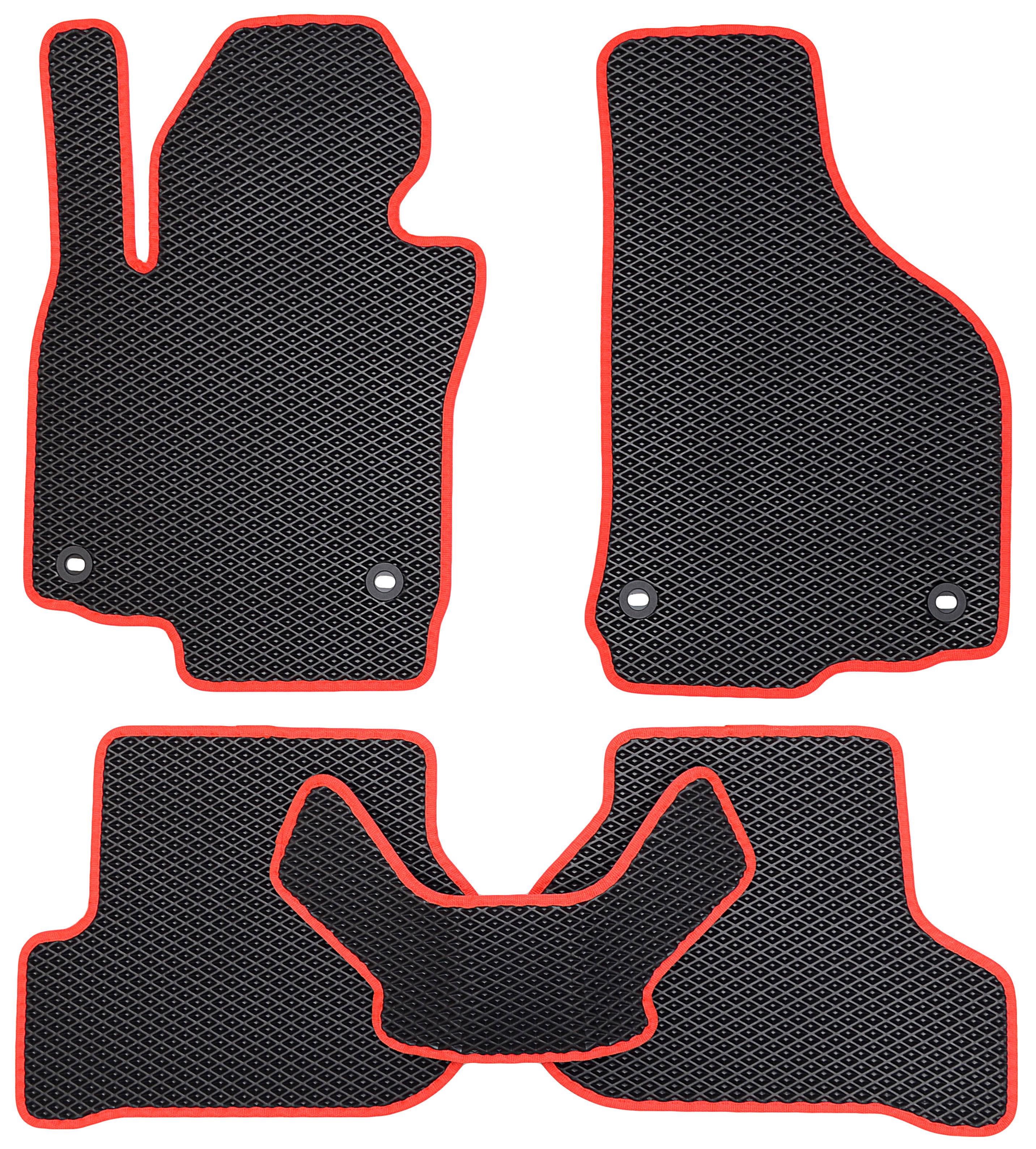 Коврики в салон Kinetic для Volkswagen Golf V '04-09 EVA Черный/Красный Коврики в салон Kinetic для Volkswagen Golf V '04-09 EVA Черный/Красный