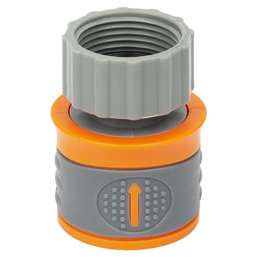 Коннектор быстросъемный Flora ABS/TPR 1/2" на кран 3/4" с аквастопом (5015584)