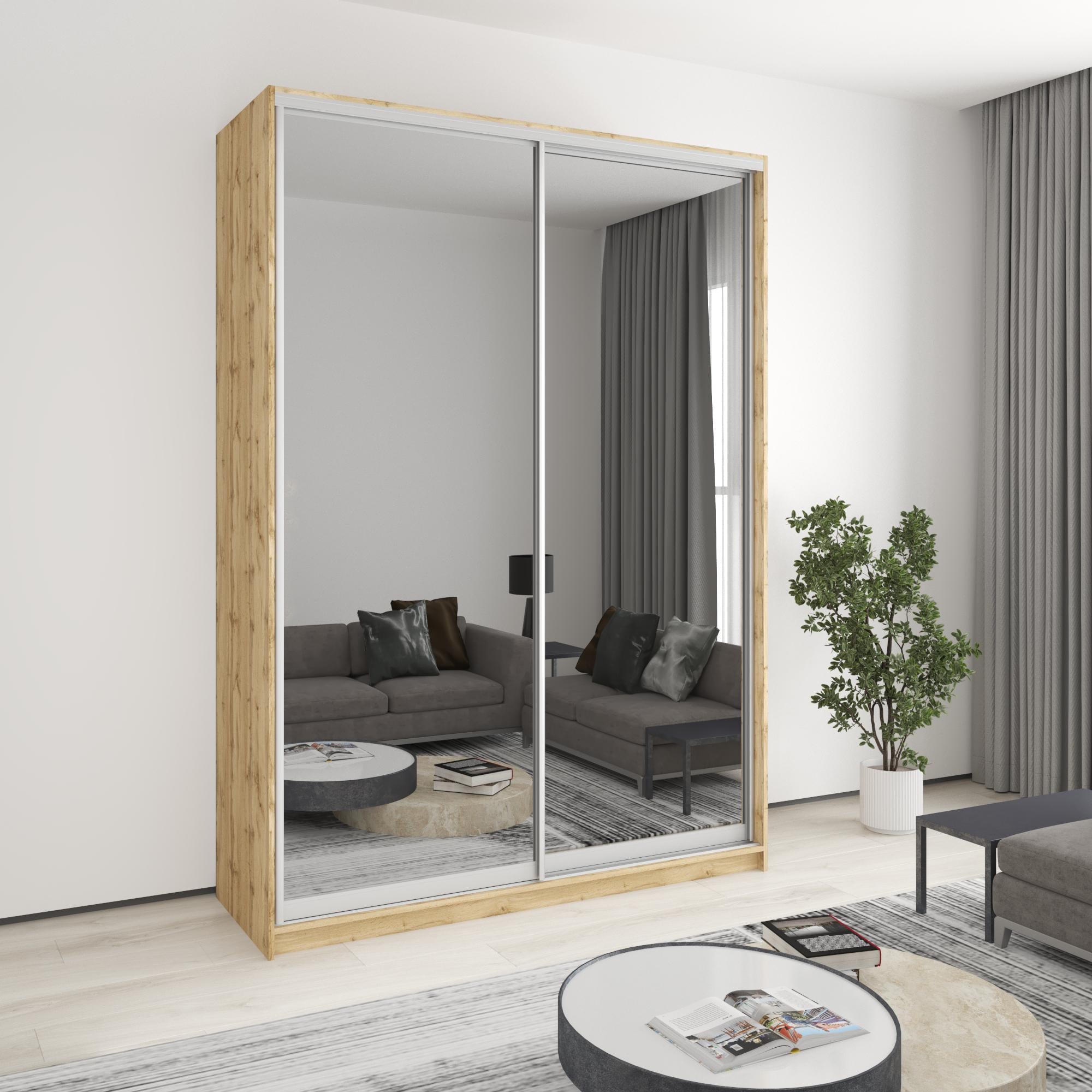 Шкаф-купе двухдверный MebelStar стандарт AL 2 зеркала 170x45x240 см Дуб тахо (MBS-3850) Шкаф-купе двухдверный MebelStar стандарт AL 2 зеркала 170x45x240 см Дуб тахо (MBS-3850)