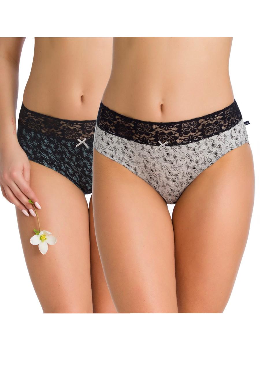 Трусики слип Key р. 6/XXL 2 шт. микс Черный/Серый (67045)