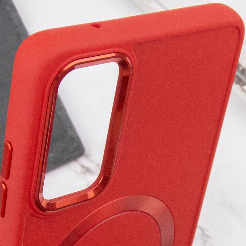 Противоударный TPU Чехол Bonbon Metal Style with MagSafe для Samsung Galaxy S22 Красный / Red - фото 5