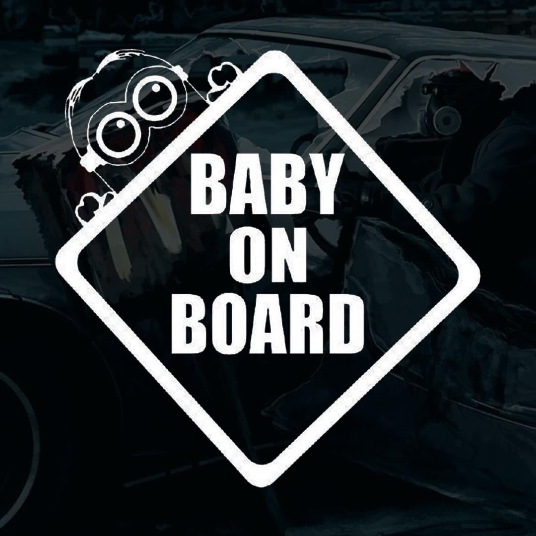 Наклейка автомобильная с надписью "Baby on Board" Minions и монтажная пленка 18х18 см (2081989637)