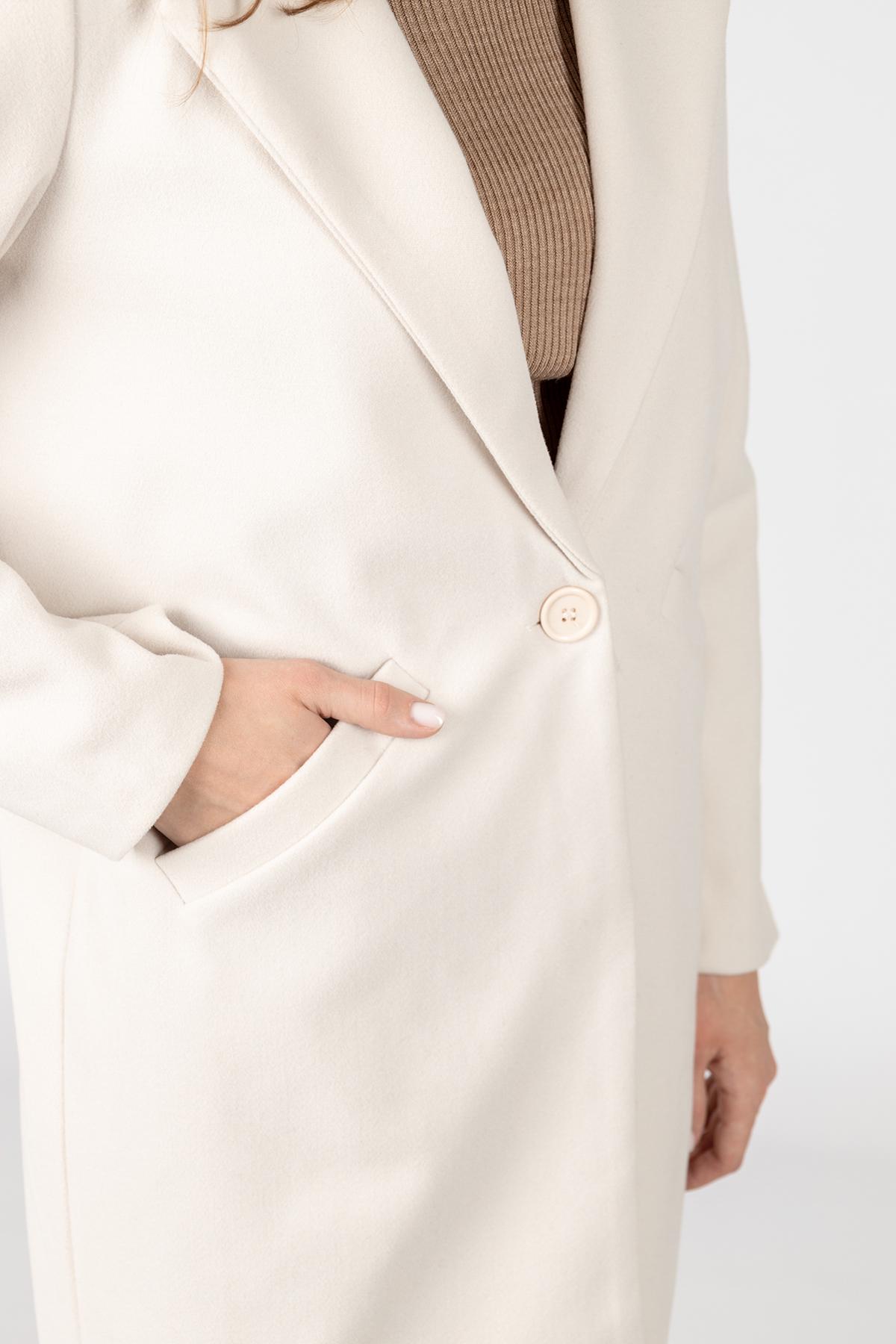 Пальто женское ЦБ-00234515 р. 50 Молочный (28425549) - фото 3