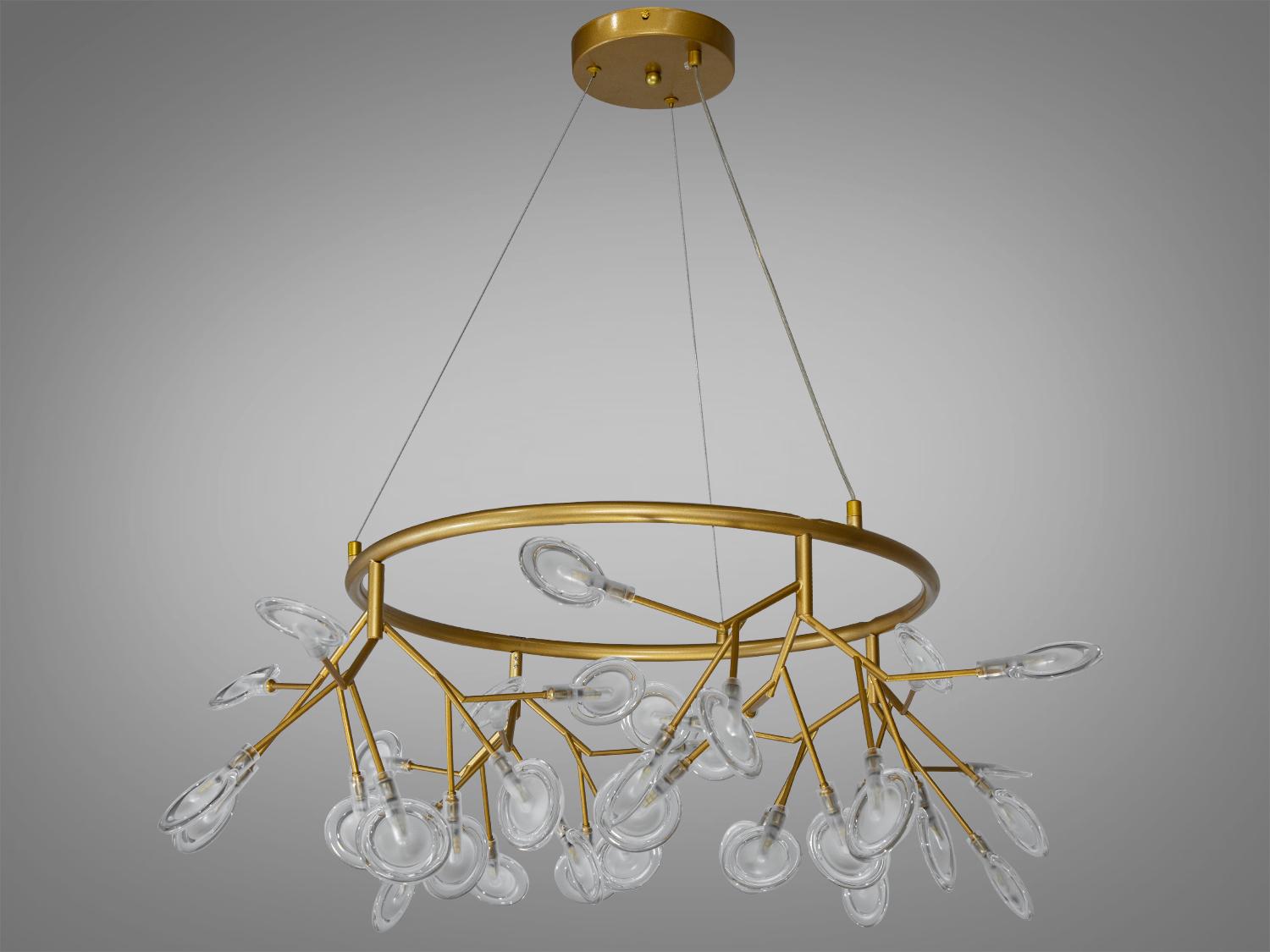 Люстра підвісна Світлячок 36 ламп Золотий сатин (Y887-36C GD) - фото 1