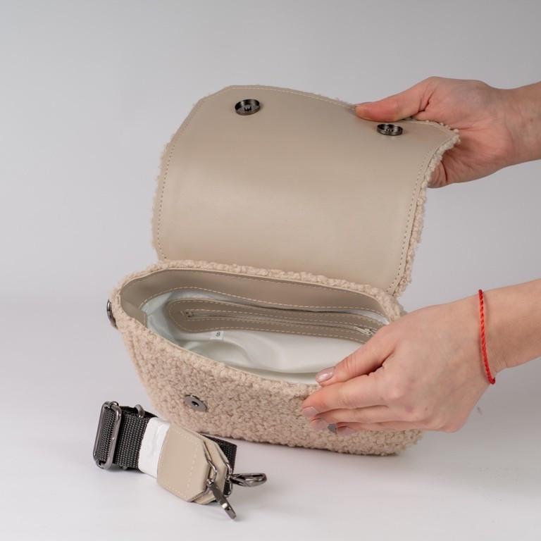 Сумка женская кросс-боди меховая XENIA № 36-23 искусственный мех и из эко-кожи Кофейный/Белый - фото 5 Сумка женская кросс-боди меховая XENIA № 36-23 искусственный мех и из эко-кожи Кофейный/Белый - фото 5