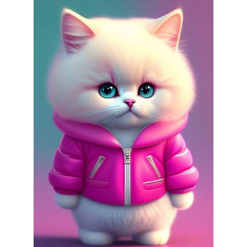 Алмазная мозаика Dreamtoys Модный котенок 20x20 см (S10041)
