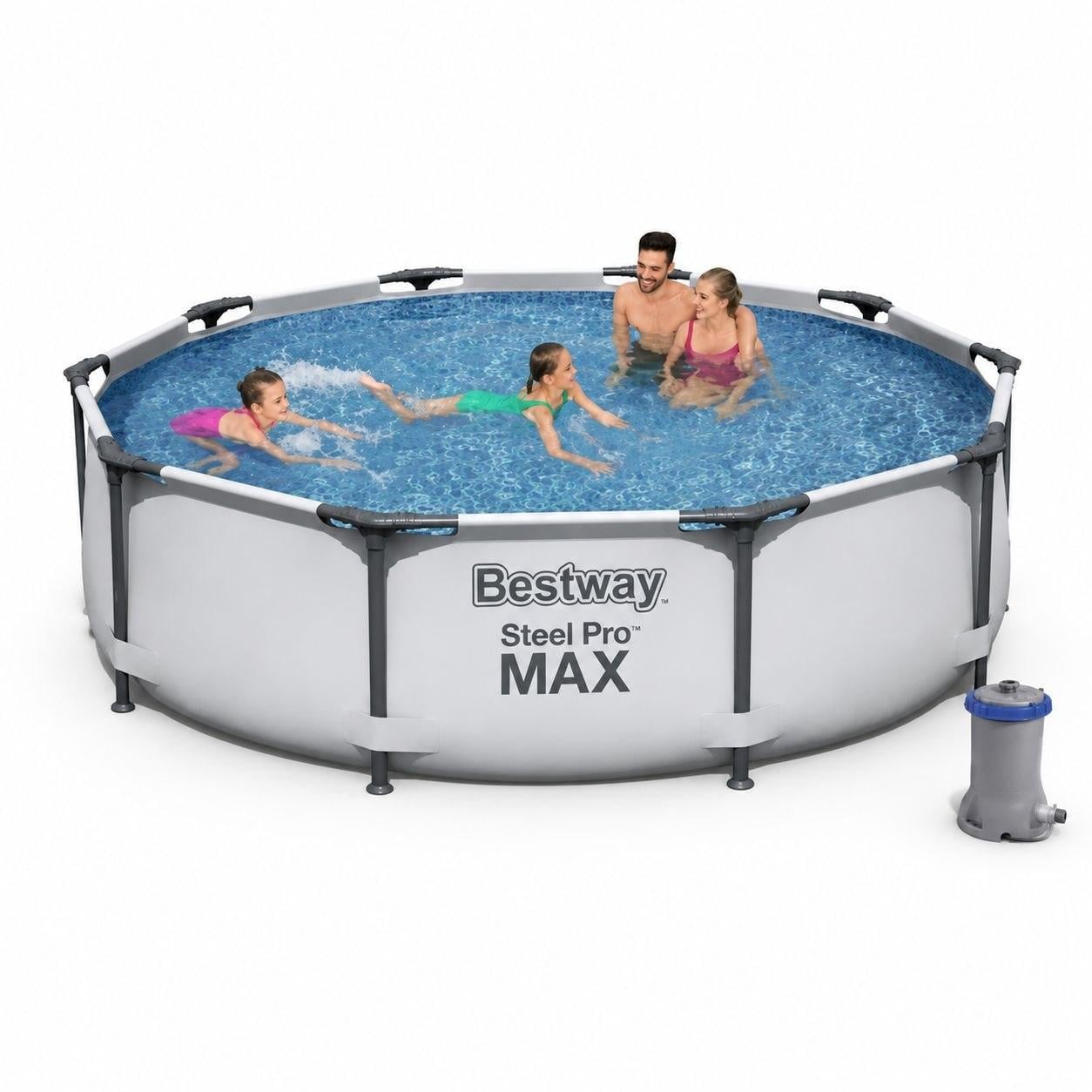 Бассейн каркасний Bestway круглий 56408 4678 л 305х76 см Сірий (56408 BW)