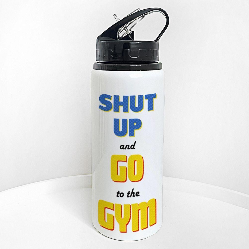 Бутылка для воды с трубочкой Presentville Shut up and go to the gym 600 мл (PLV_25A038)