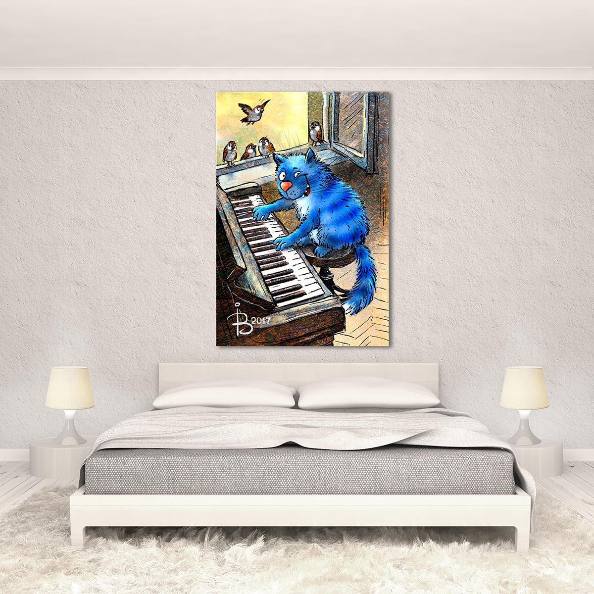 Модульная картина Игра на фортепиано 1 модуль 40х60 см (_rinaz_20172224015)