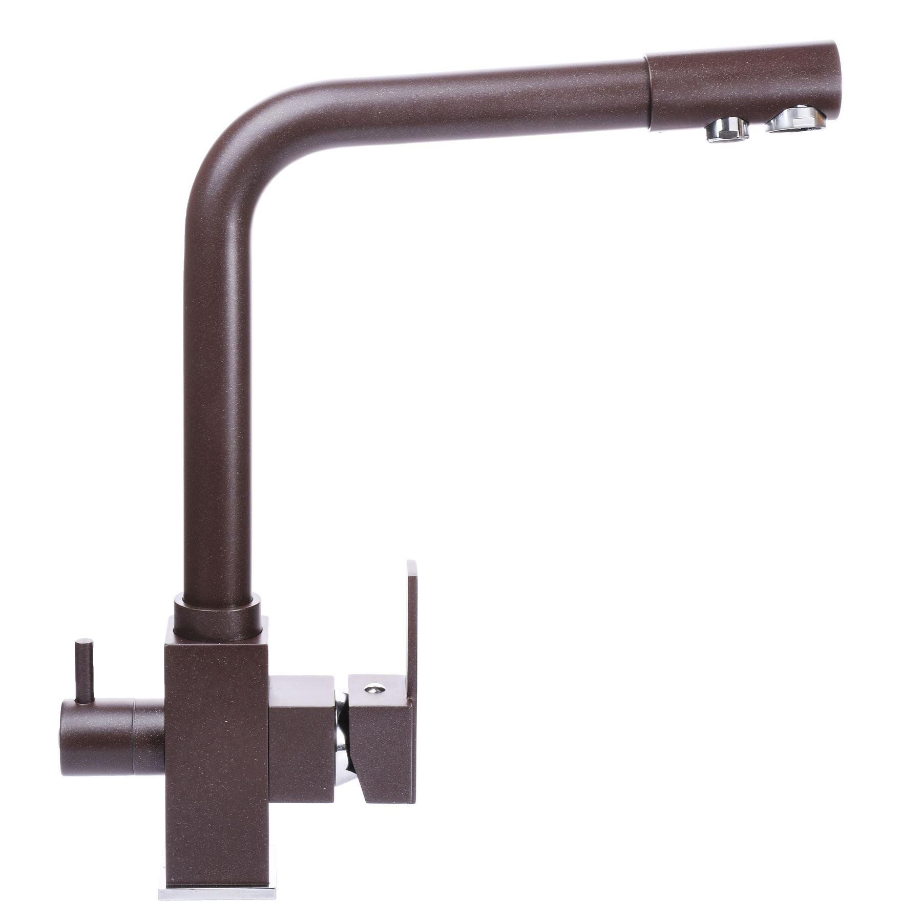 Смеситель для кухни Globus Lux GLLR-0100-6-MARONE 000019251 на две воды Коричневый (108484)