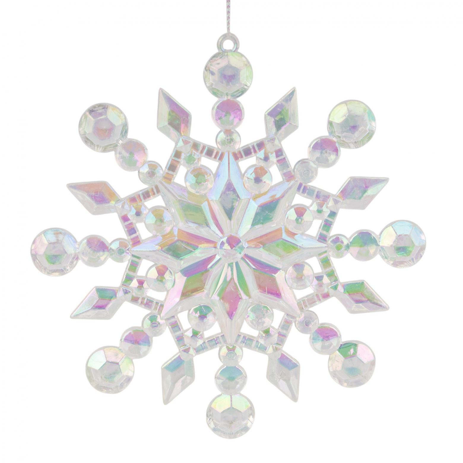 Елочная игрушка Перламутровая снежинка 12,5 см (6040-004)