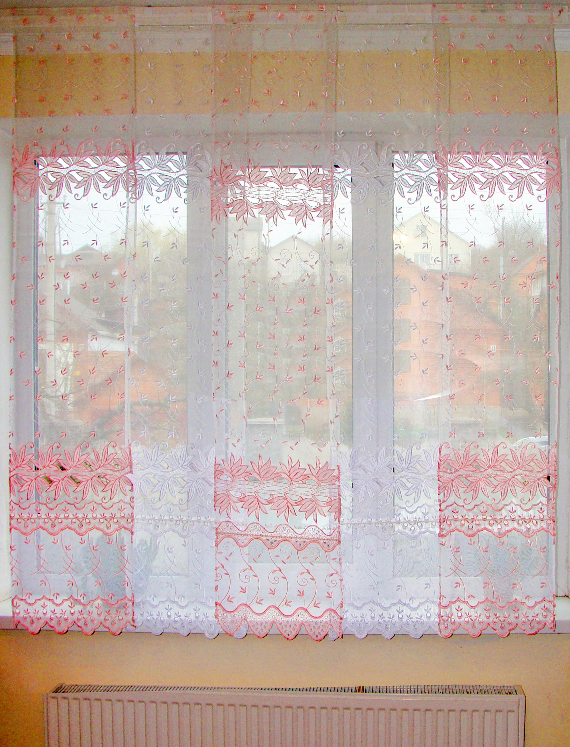 Комплект панельных занавесок Firanka Ажур 5 шт. карниз 150 см Розовый с белым (54п) Комплект панельных занавесок Firanka Ажур 5 шт. карниз 150 см Розовый с белым (54п)