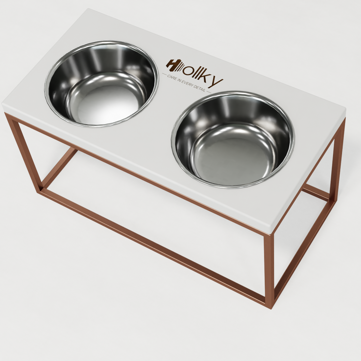 Миски на подставке для средних и больших собак Hollky Base L 2х0,95 л (BL-422120-GLWH) - фото 6