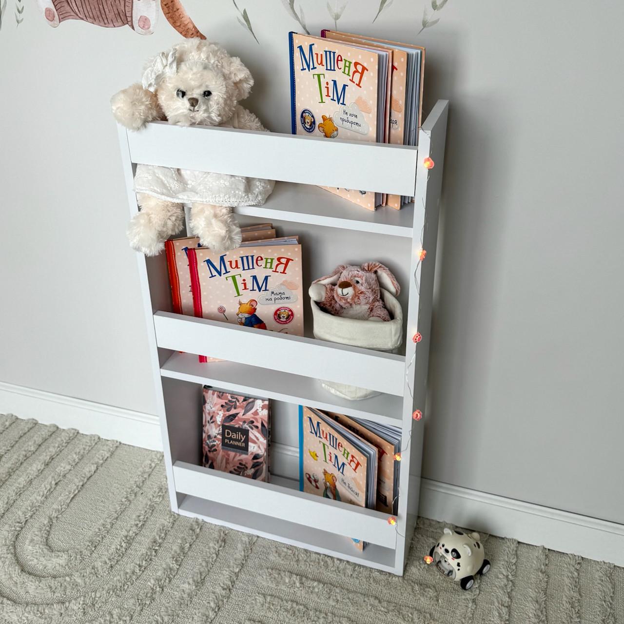 Полка настенная на 3 секции в детскую комнату Белый (DP-4B) - фото 5