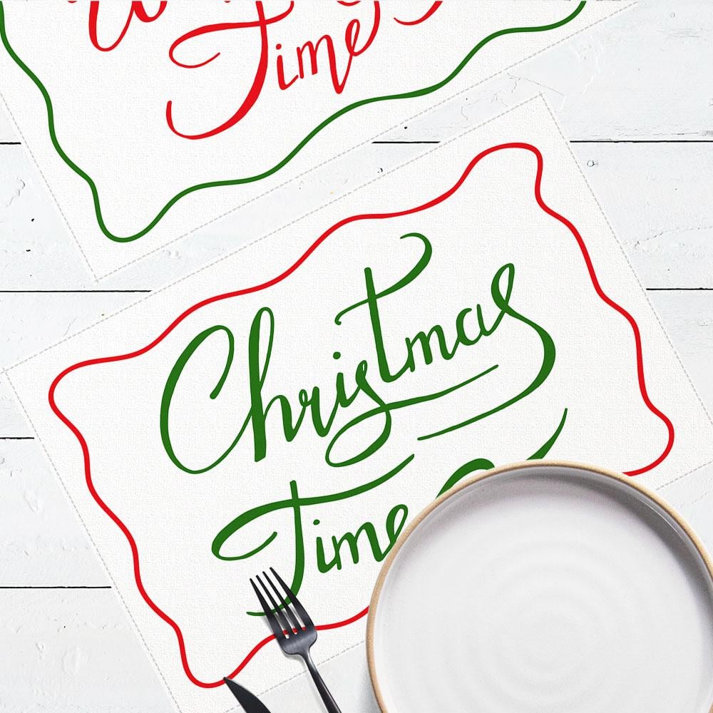 Салфетка тканевая сервировочная Presentville под тарелку Christmas time 40х27 см 2 шт. (SRVS_R_23NG031)