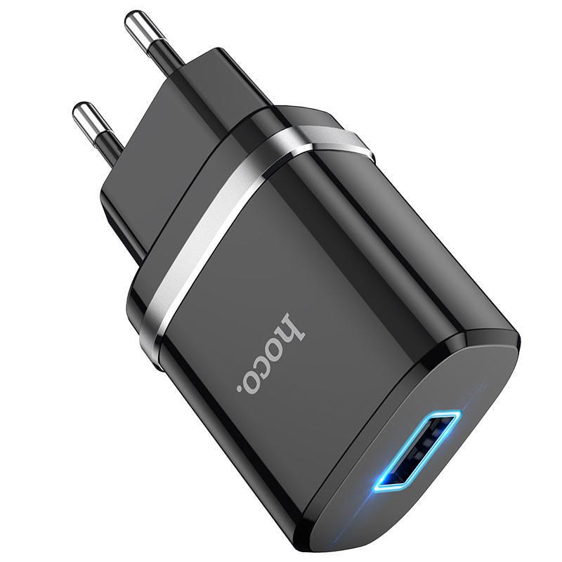 Пристрій зарядний Hoco N1 2,4A/кабель microUSB Black (29441)