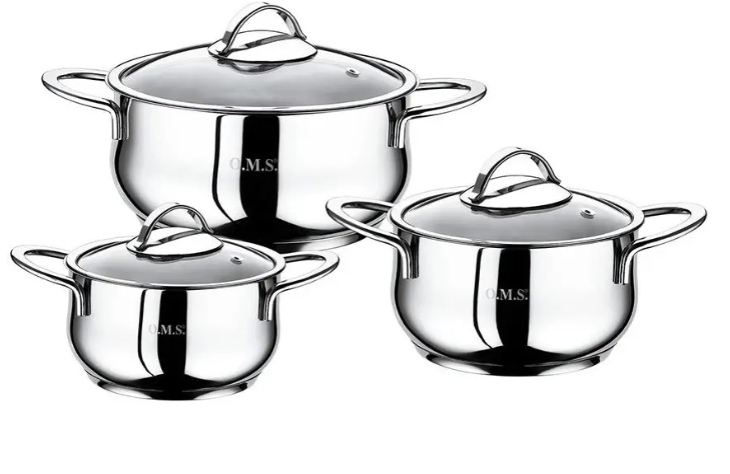 Набір каструль OMS з нержавіючої сталі 6 предметів (1032-S)